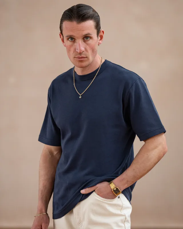 Crafted Heavyweight T-Shirt - Midnight Navy sold by P & Co