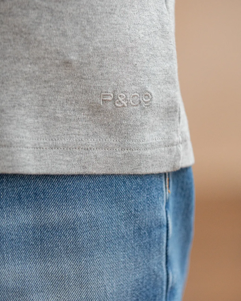 Crafted Heavyweight T-Shirt - Grey Melange sold by P & Co product image thumbnail 3