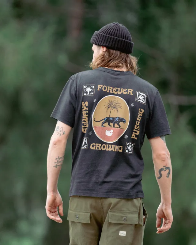 Always Pushing T-Shirt - Heavy Washed Black sold by P & Co