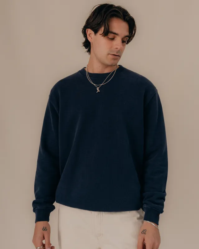 Crafted Sweatshirt - Navy sold by P & Co