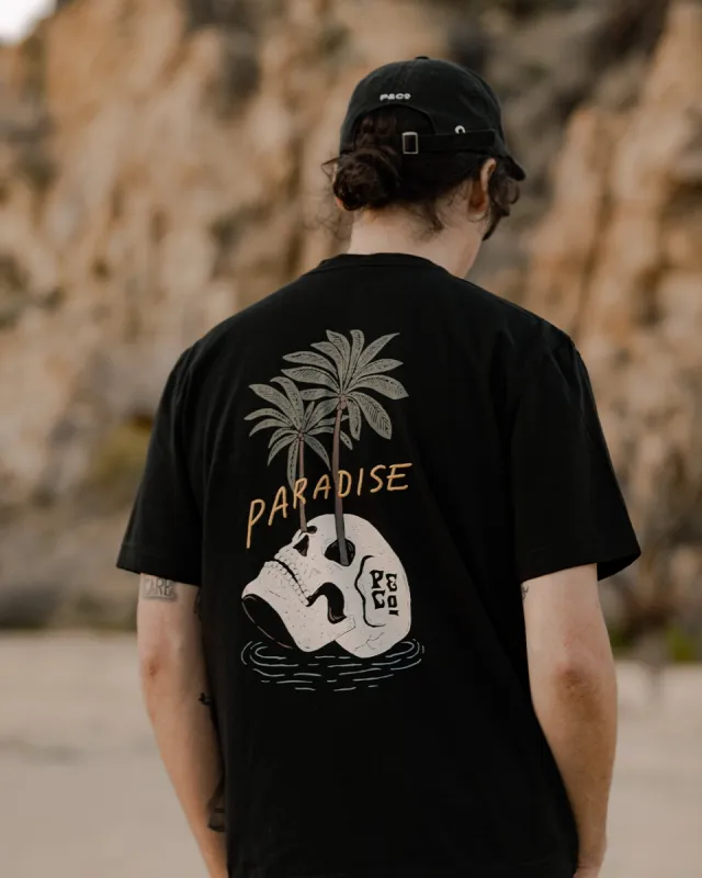 Paradise Palms T-Shirt - Washed Black sold by P & Co