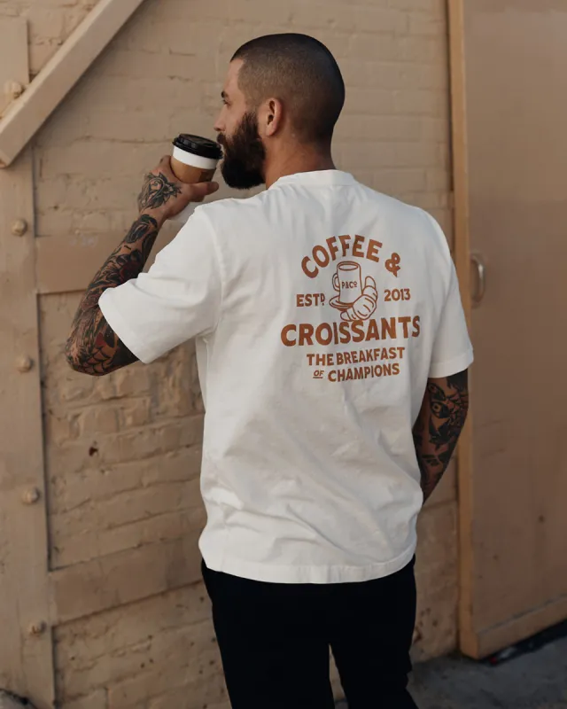 Coffee & Croissants T-Shirt - Off White sold by P & Co