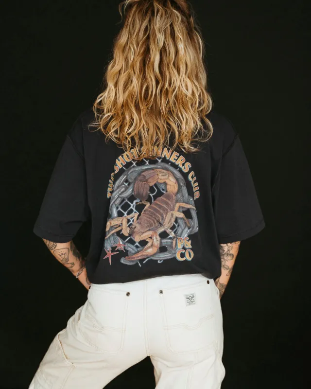 Sinners Club Boxy T-Shirt - Heavy Washed Back sold by P & Co