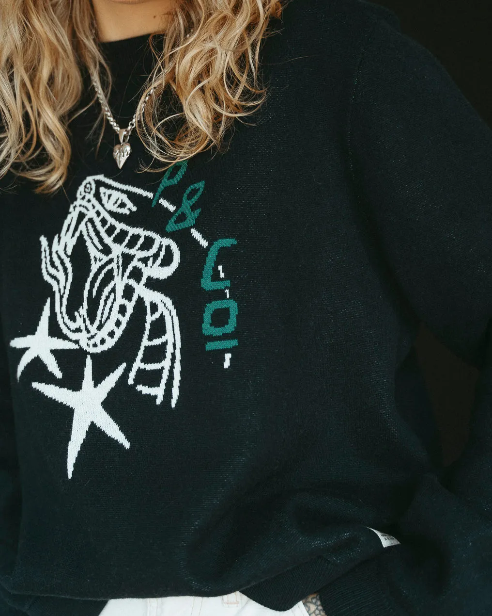 Snake Bite Knit Jumper - Washed Black sold by P & Co product image thumbnail 3