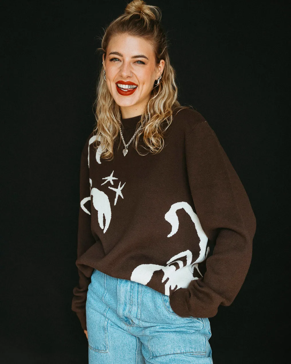 Sinners Knit Jumper - Brown sold by P & Co product image thumbnail 2