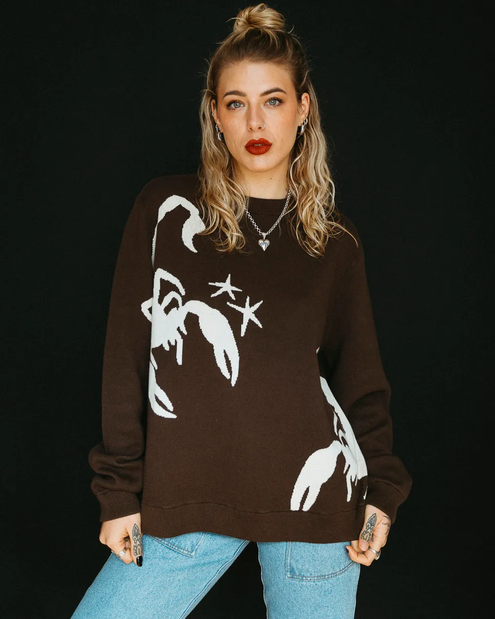 Sinners Knit Jumper - Brown sold by P & Co product image thumbnail 3