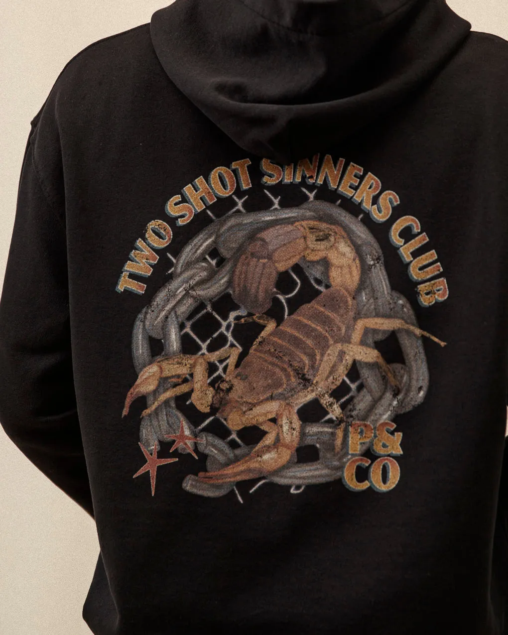 Sinners Club Hoodie - Washed Black sold by P & Co product image thumbnail 2
