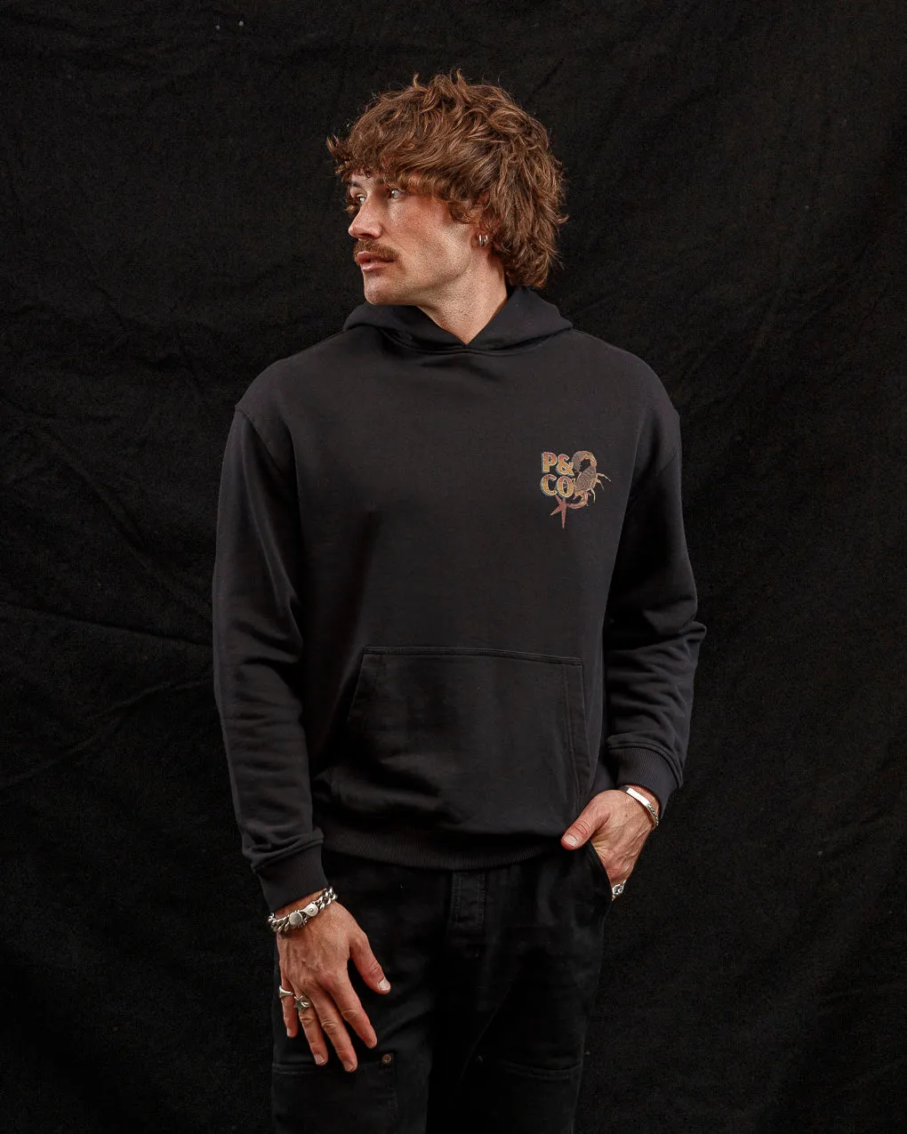 Sinners Club Hoodie - Washed Black sold by P & Co product image thumbnail 3