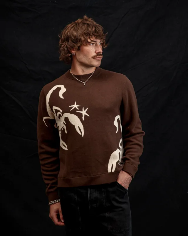 Sinners Knit Jumper - Brown sold by P & Co