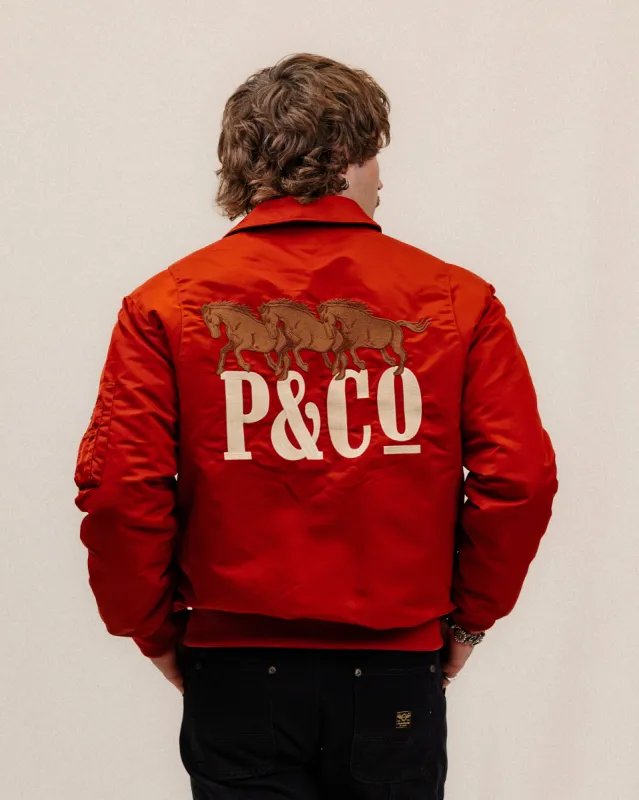 Bronco Bomber Jacket - Red sold by P & Co