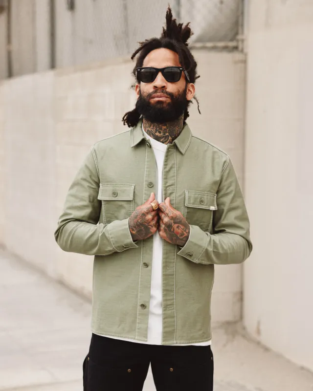 Fatigue Overshirt - Sage sold by P & Co