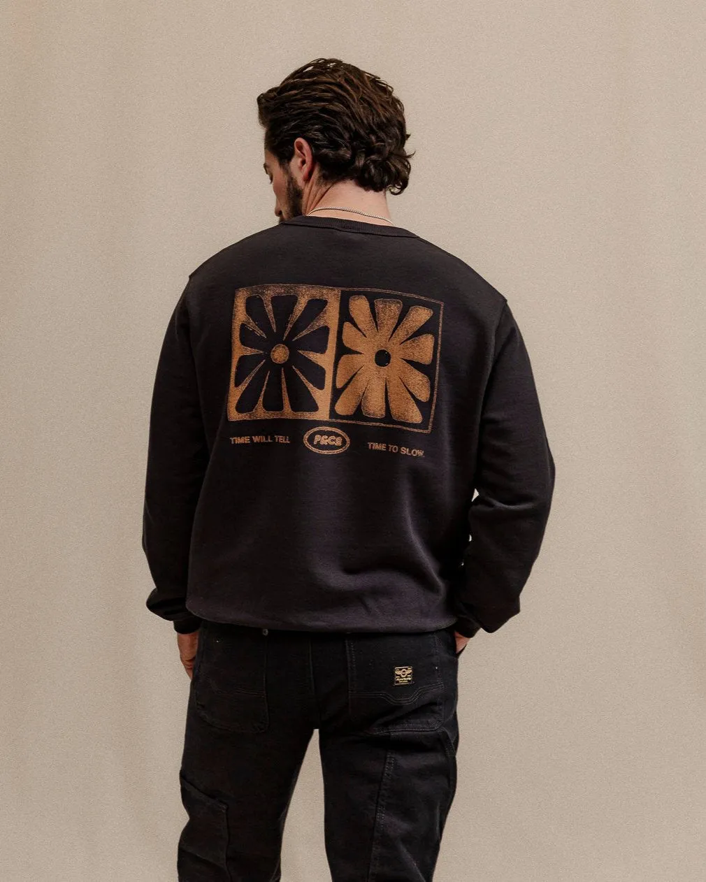 Time Will Tell Sweatshirt - Washed Black sold by P & Co product image thumbnail 2