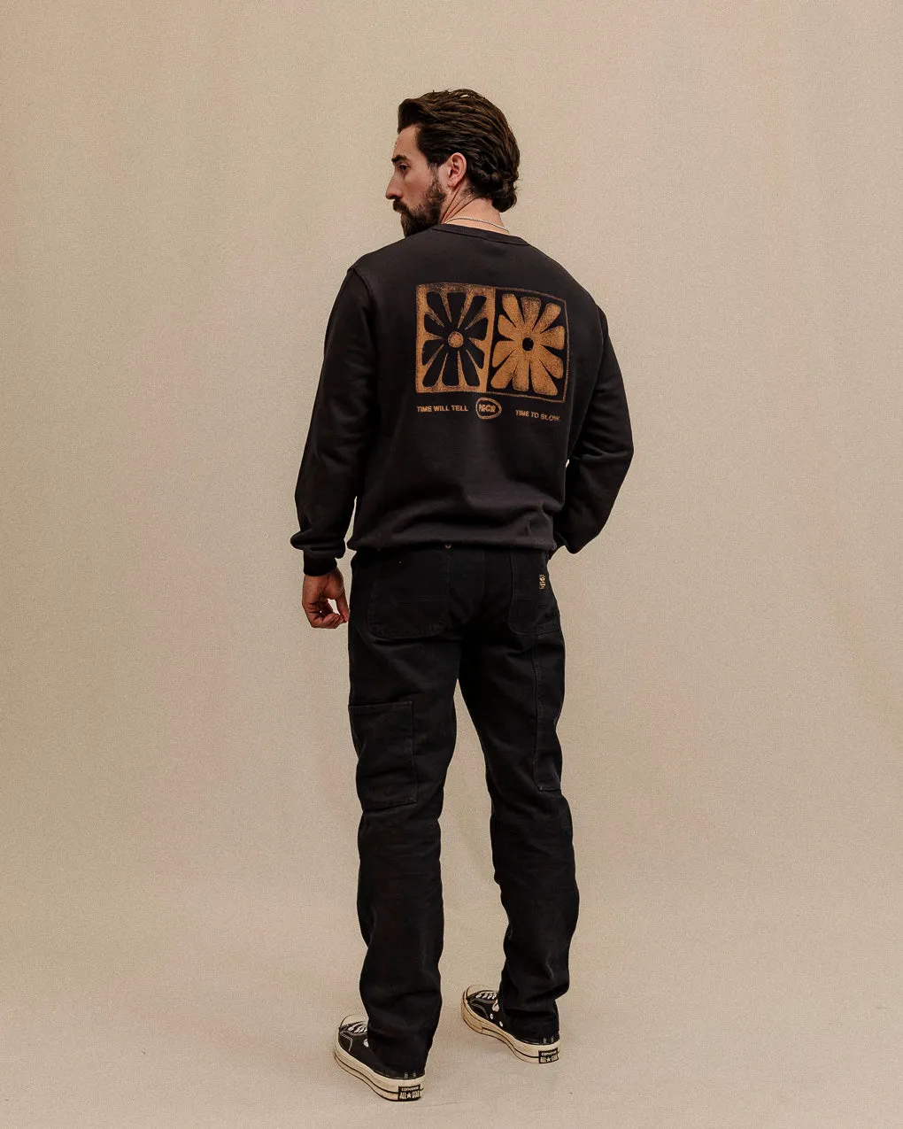 Time Will Tell Sweatshirt - Washed Black sold by P & Co product image thumbnail 4