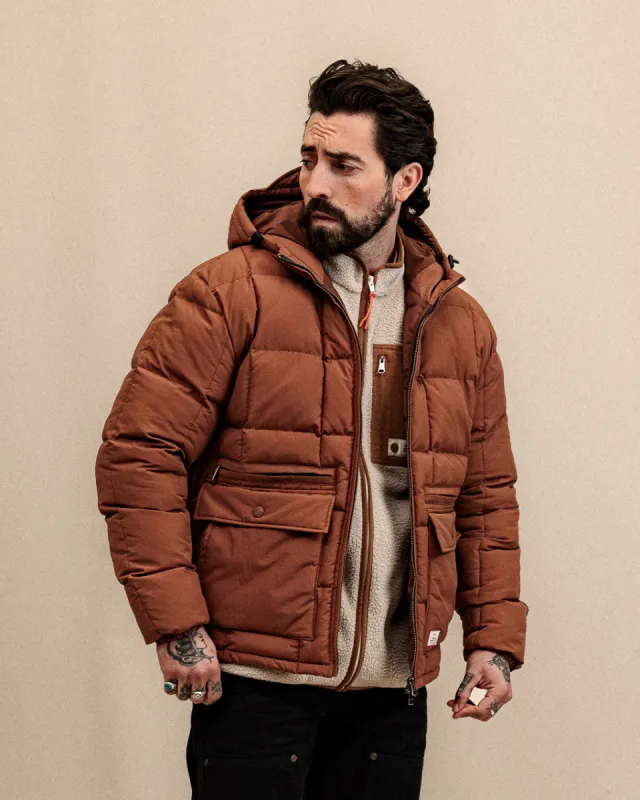 Powell Quilted Puffer Jacket - Rust sold by P & Co