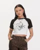 Hopeless Romantic Raglan T-Shirt - Off White & Washed Black sold by P & Co