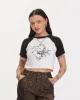 Hopeless Romantic Raglan T-Shirt - Off White & Washed Black sold by P & Co