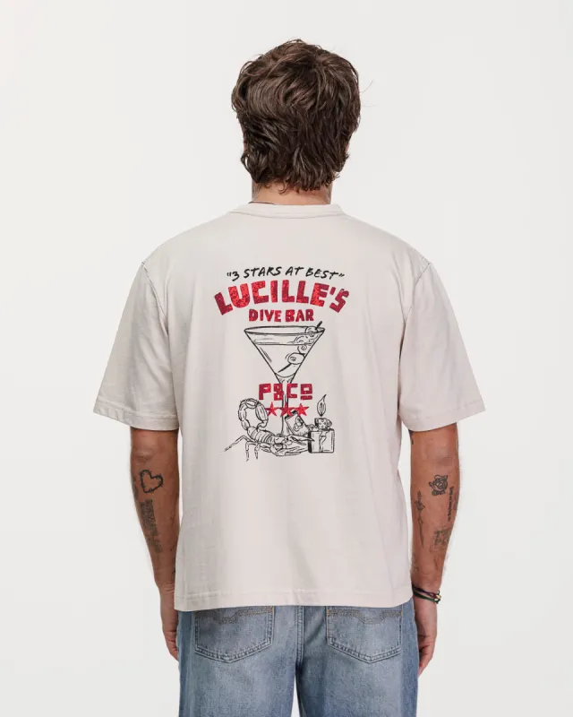 Lucille's Dive Bar Boxy T-Shirt - Bone made by P & Co