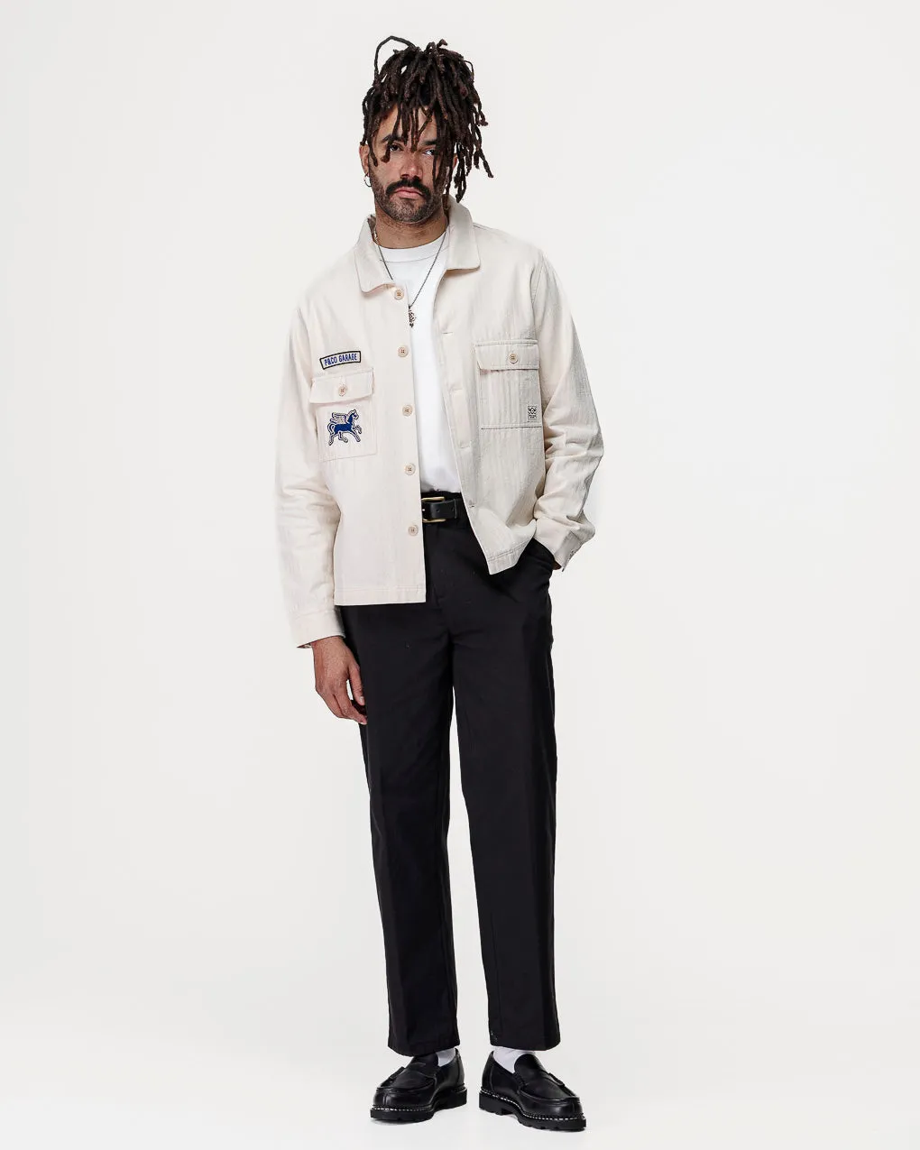 Parts & Service Work Overshirt - Ecru sold by P & Co product image thumbnail 5