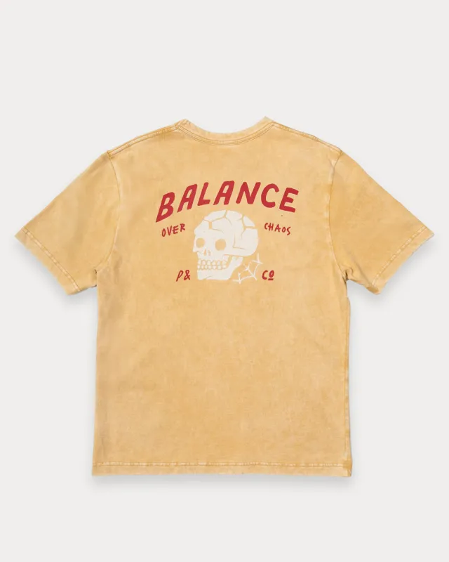 Balance Over Chaos T-Shirt - Vintage Yellow sold by P & Co