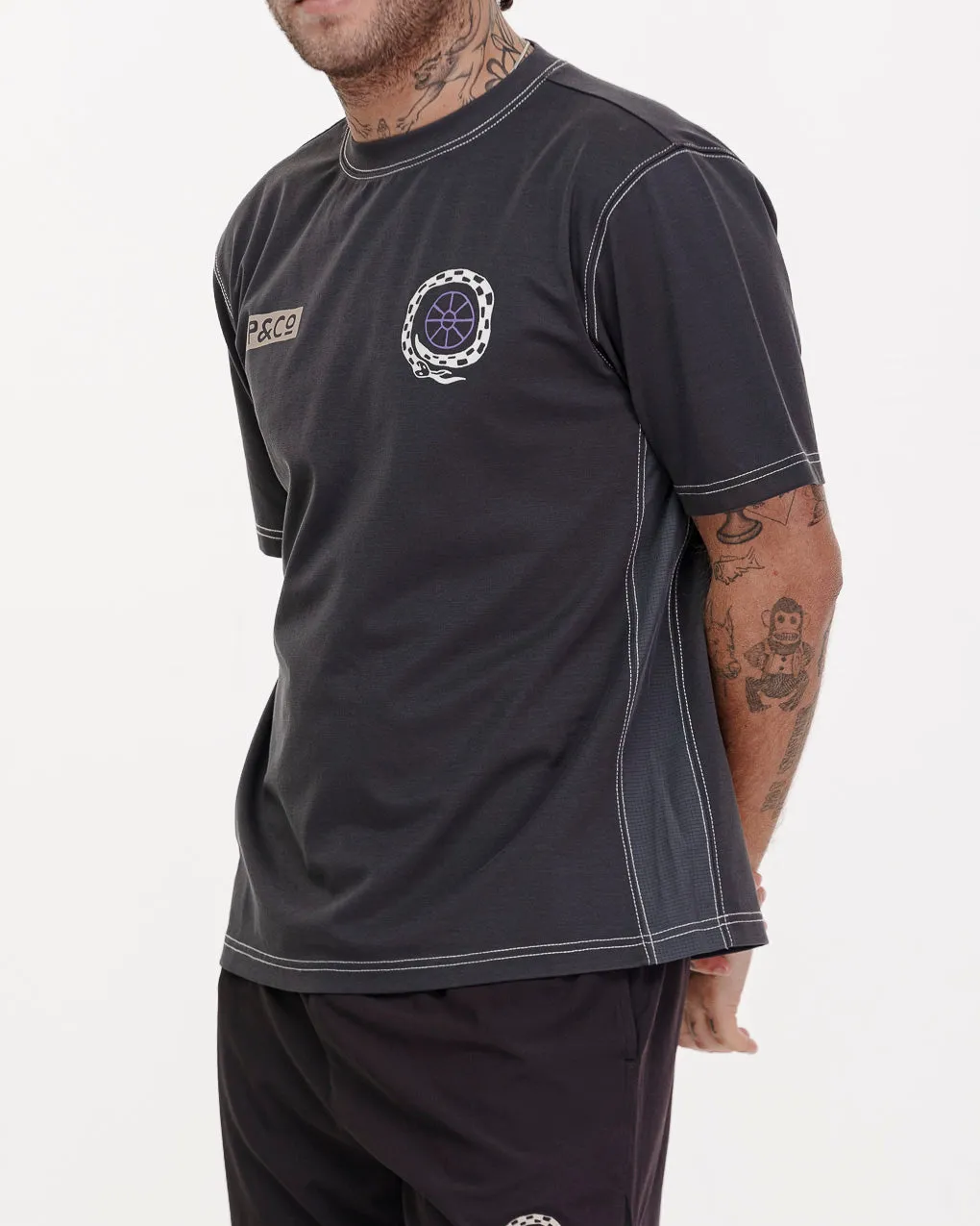 Mindset Trail T-Shirt - Charcoal sold by P & Co product image thumbnail 4