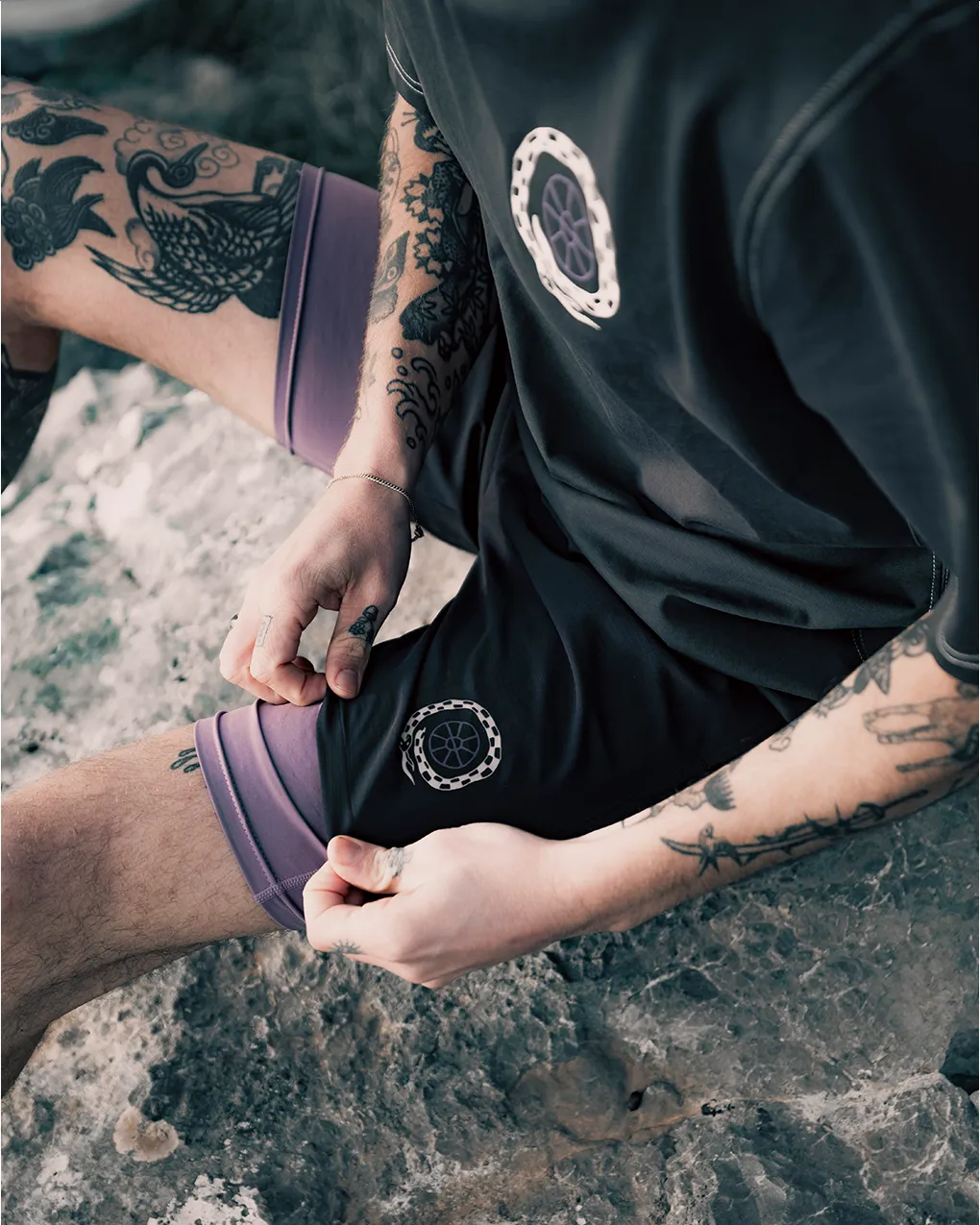 Mindset 2-in-1 Trail Short - Black & Plum sold by P & Co