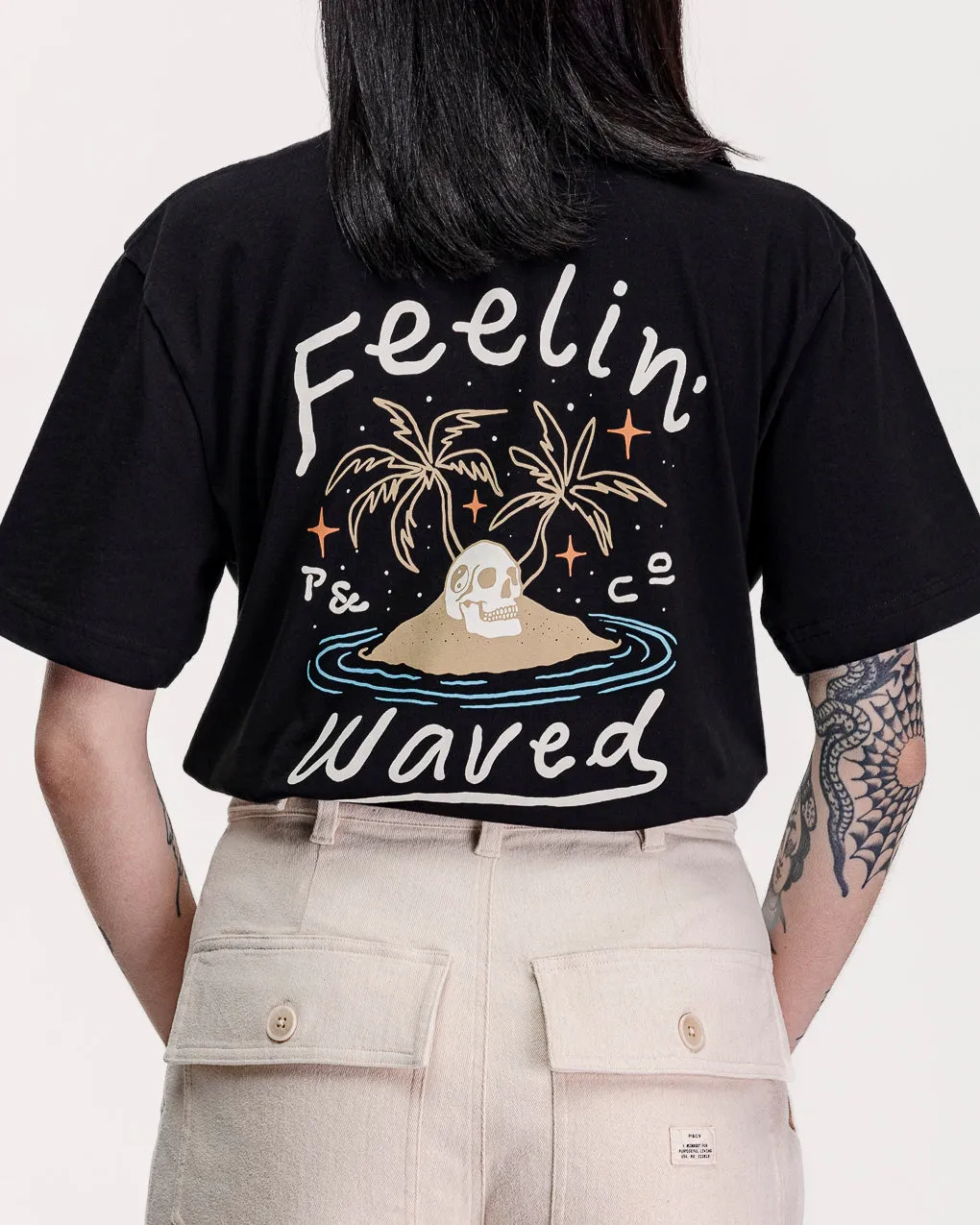 Feelin' Waved Boxy T-Shirt - Washed black sold by P & Co product image thumbnail 5