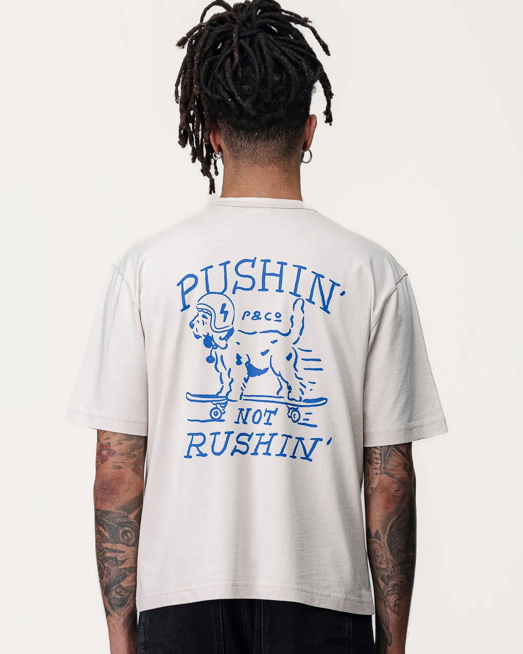 Always Pushin' Boxy T-Shirt - Bone sold by P & Co