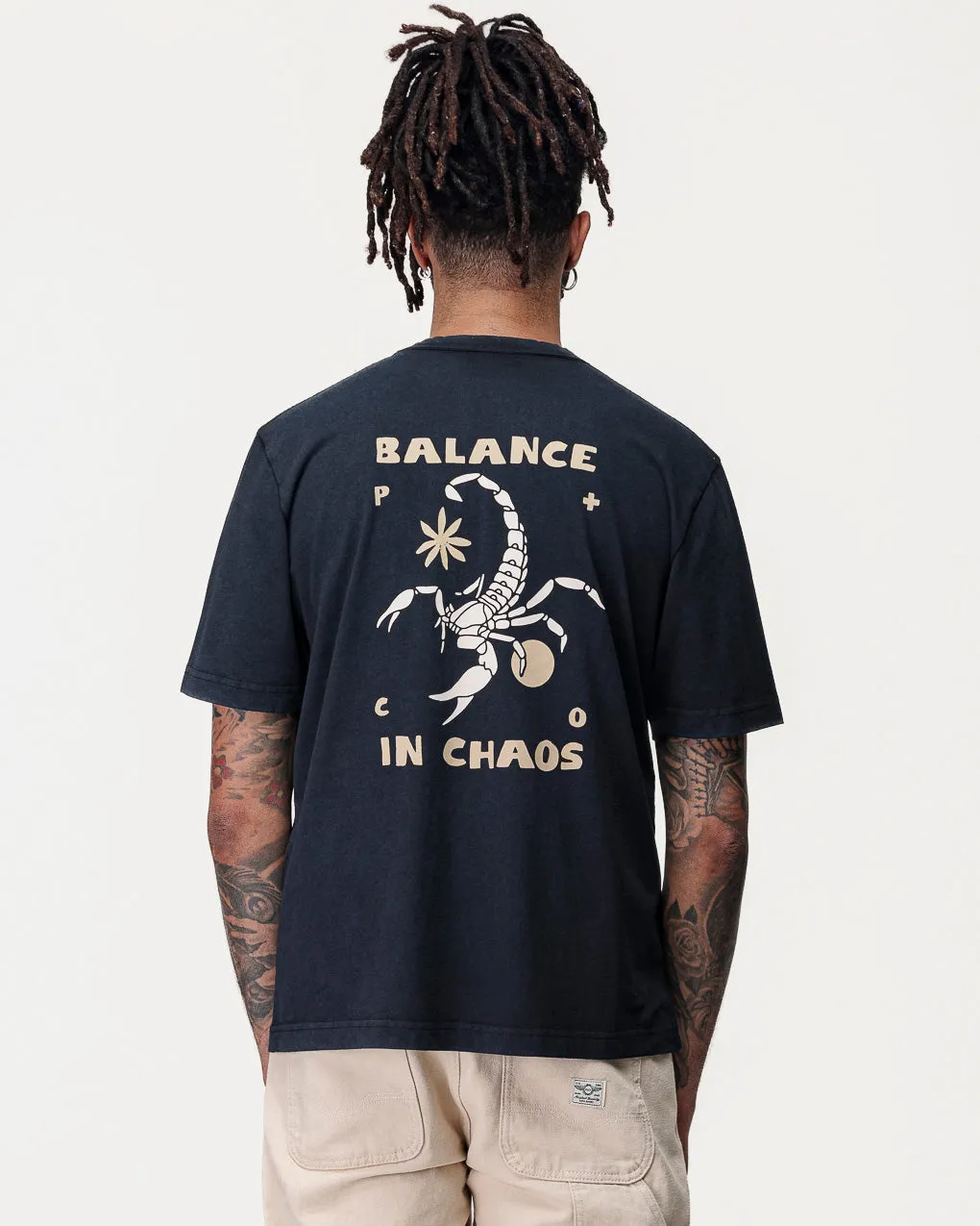 Balance In Chaos T-Shirt - Heavy Washed Black sold by P & Co