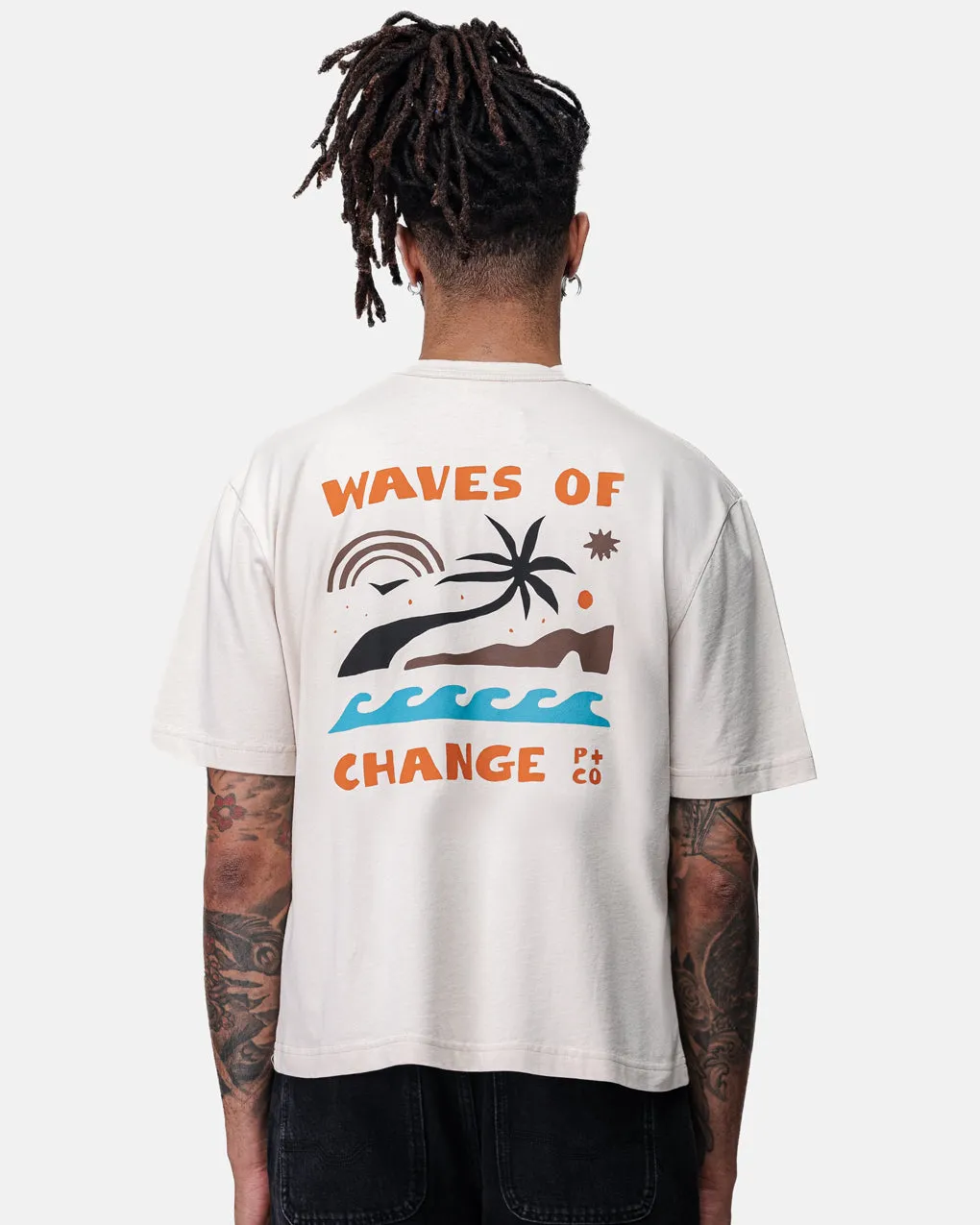 Waves Of Change Boxy T-Shirt - Bone sold by P & Co