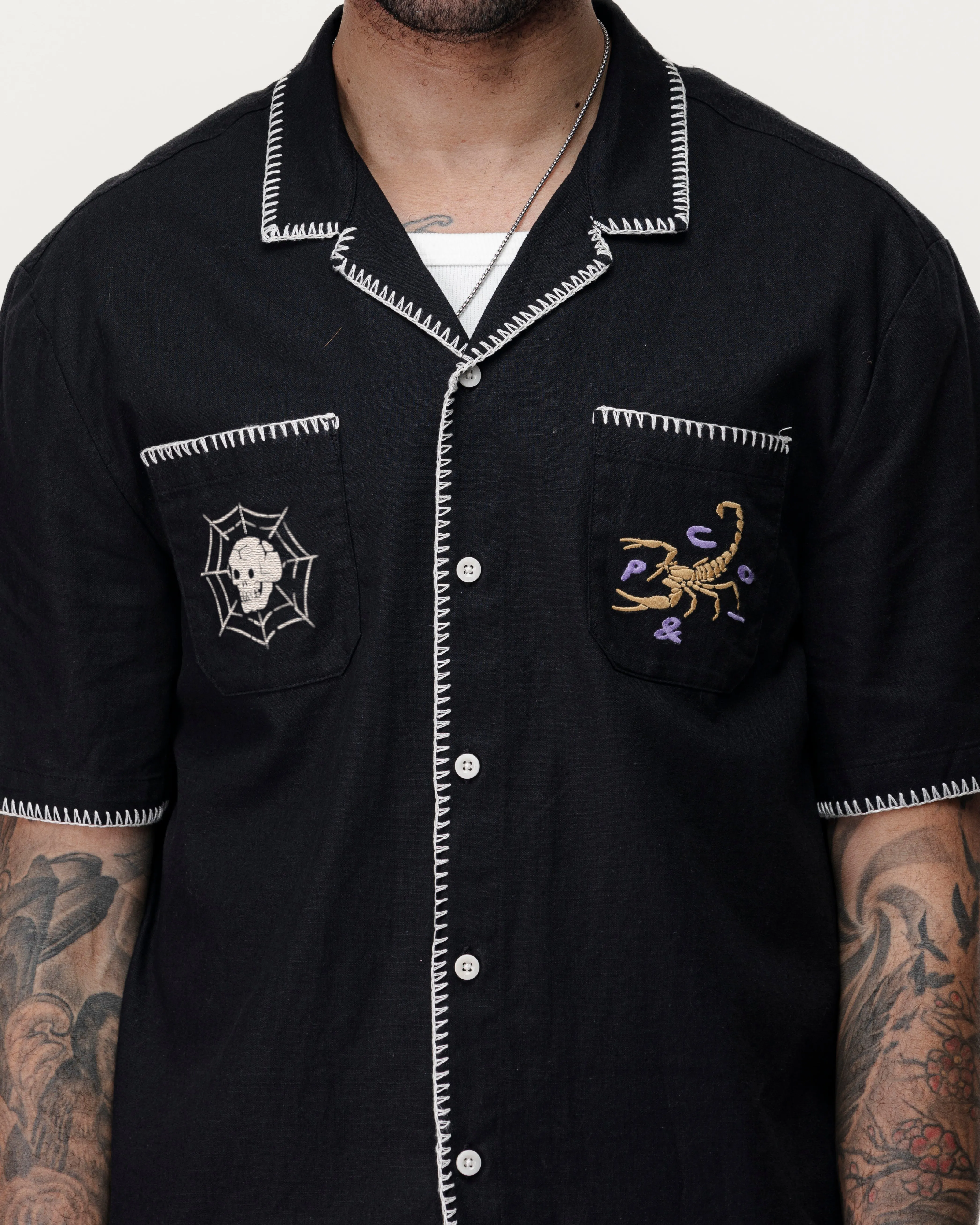 One Shot Resort Shirt - Washed Black sold by P & Co product image thumbnail 4