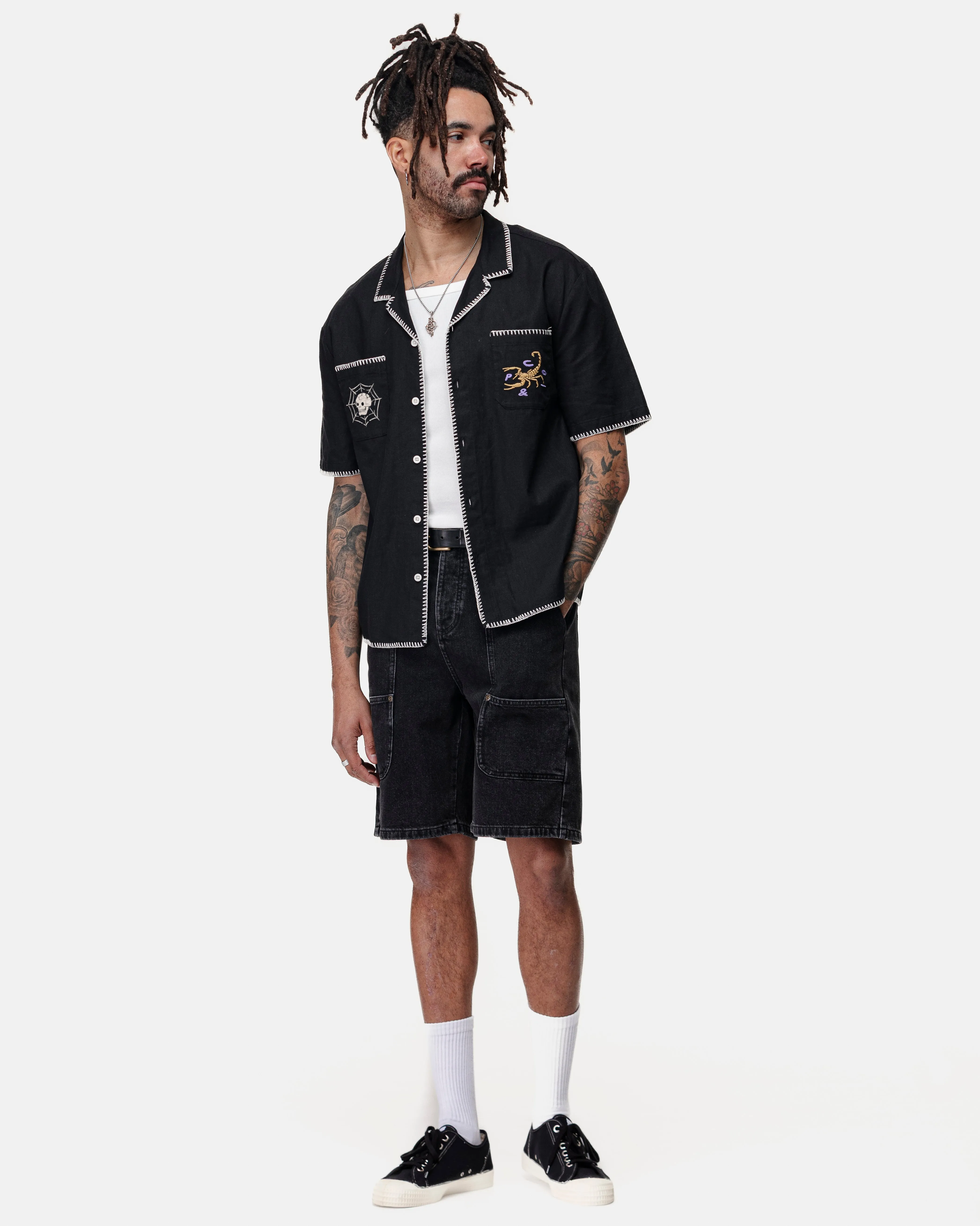 One Shot Resort Shirt - Washed Black sold by P & Co product image thumbnail 5