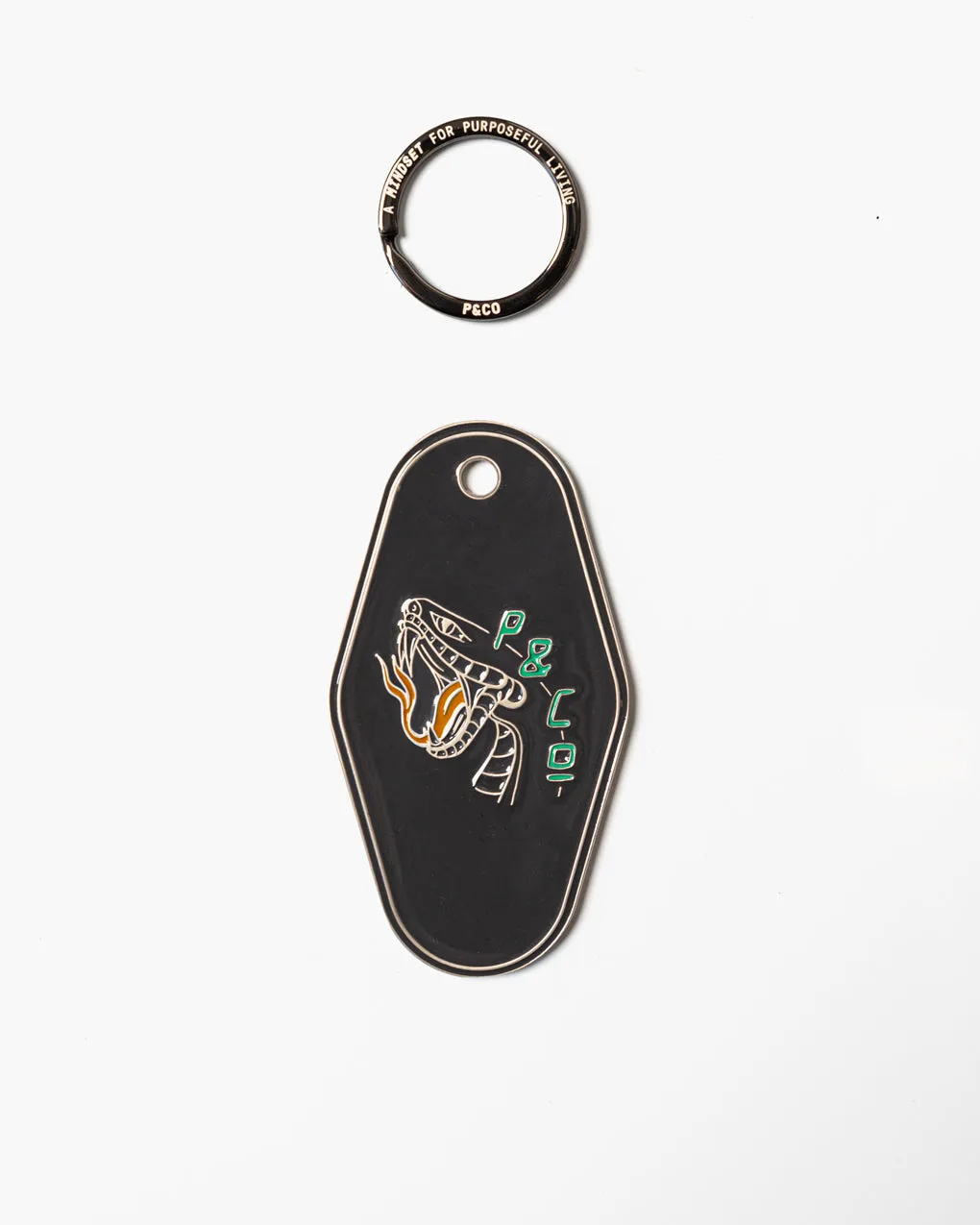Snakebite Enamel Motel Fob - Black sold by P & Co