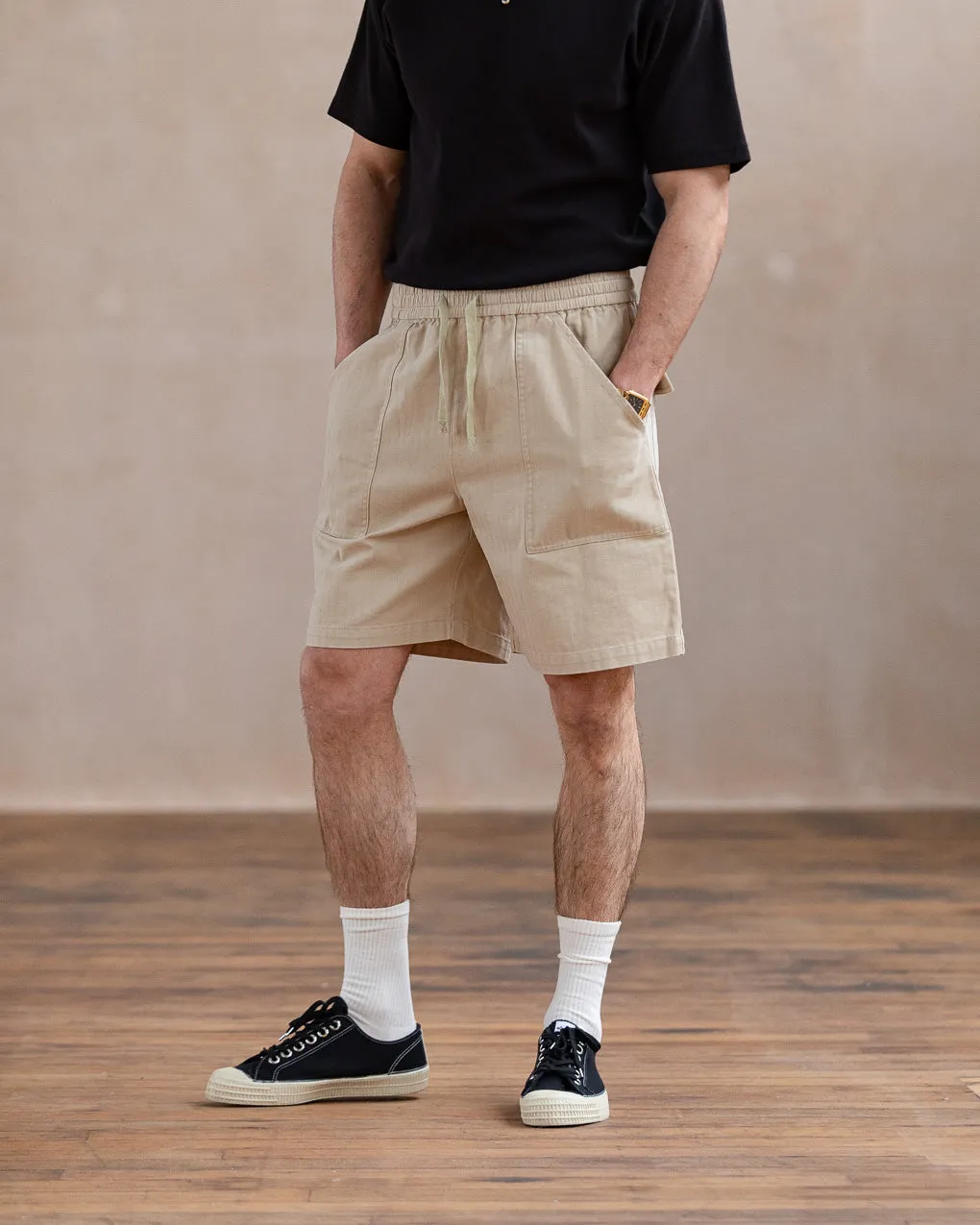 Service Fatigue Shorts - Stone sold by P & Co product image thumbnail 4