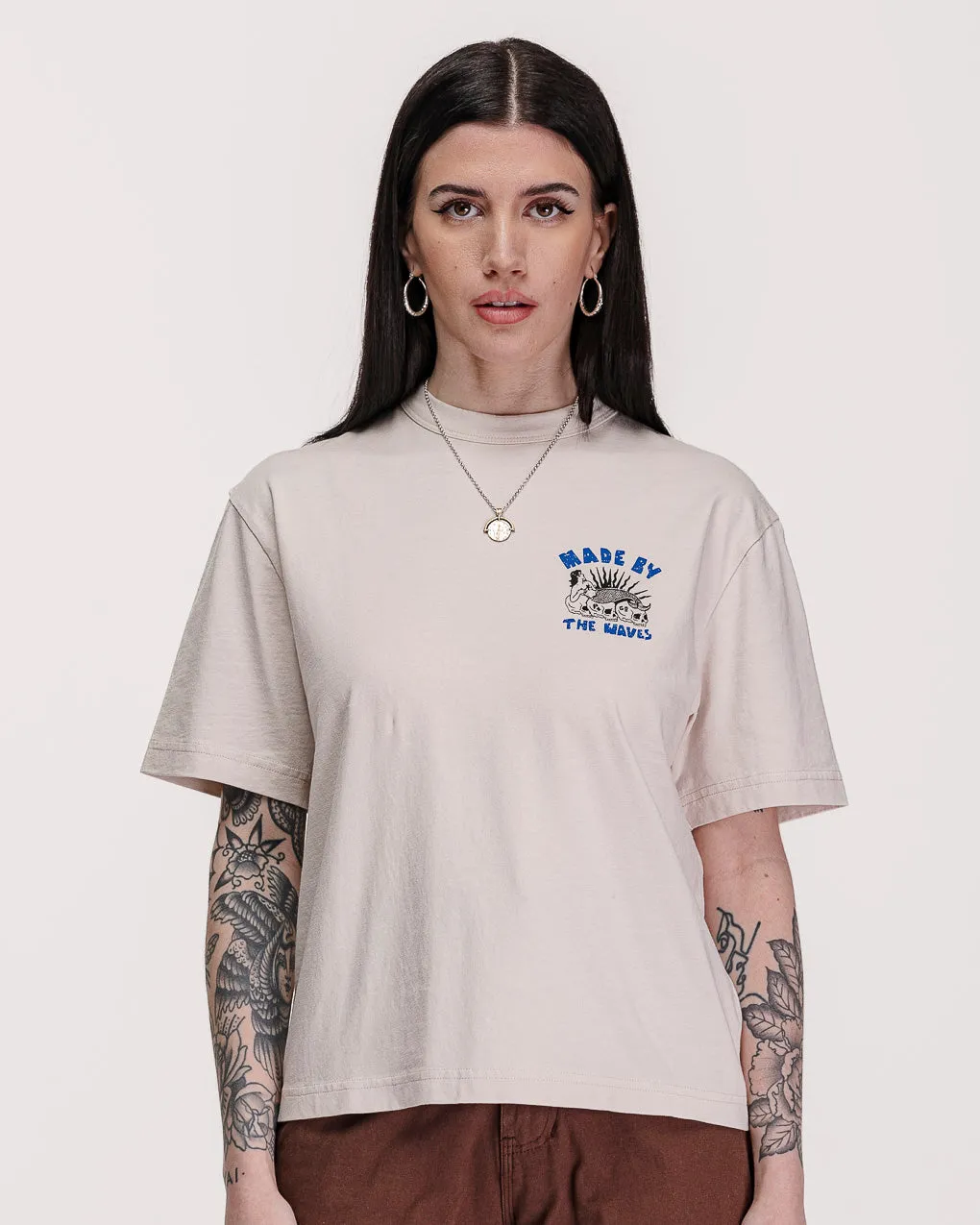 Made By The Waves Boxy T-Shirt - Bone sold by P & Co product image thumbnail 5