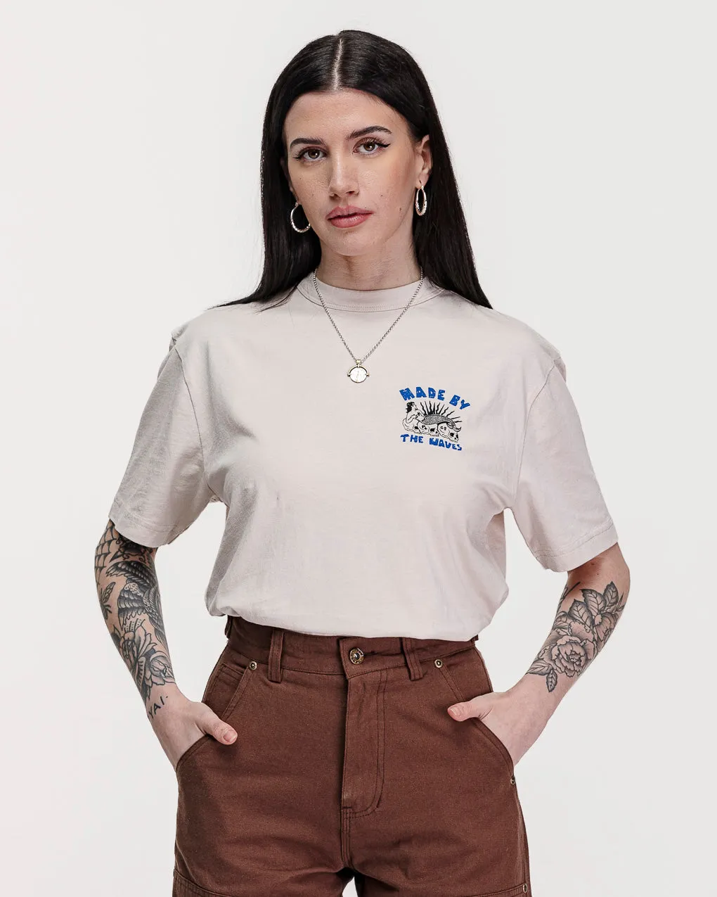 Made By The Waves Boxy T-Shirt - Bone sold by P & Co product image thumbnail 2