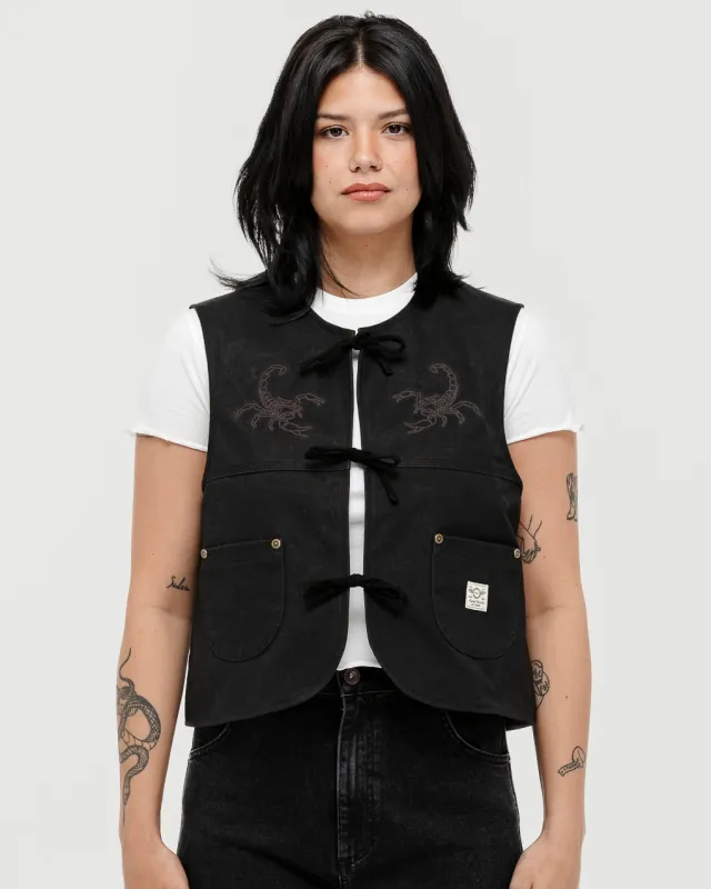 Scorpio Nomad Waxed Vest - Black sold by P & Co
