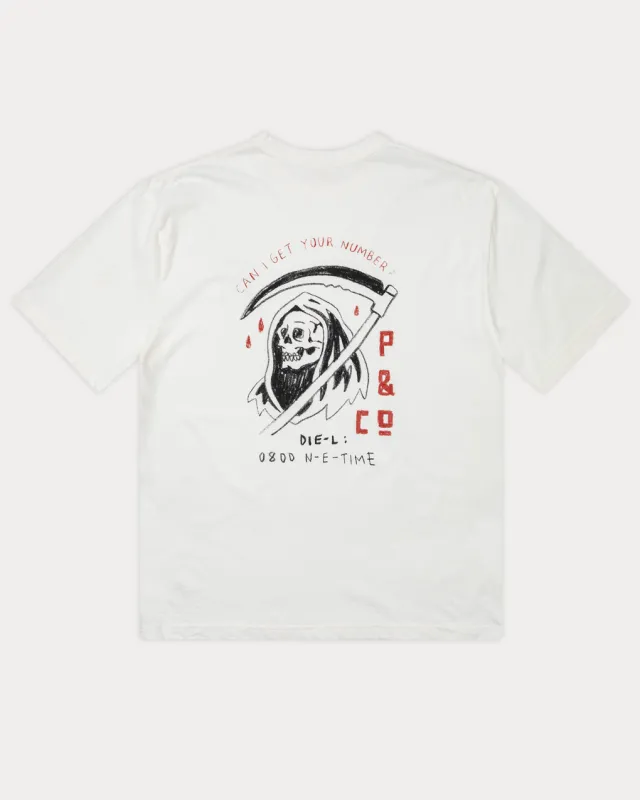 Reaper T-Shirt - Off White made by P & Co