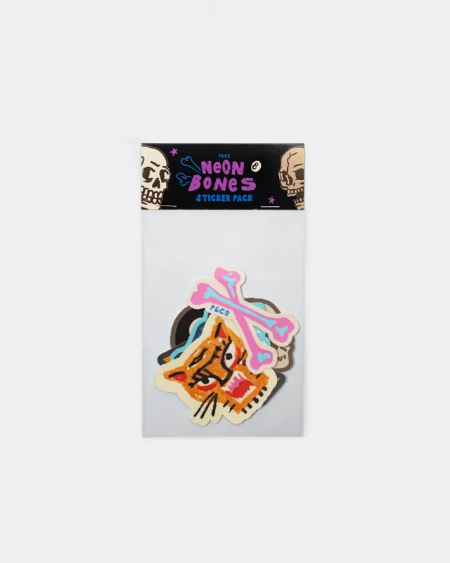 Neon Bone Sticker Pack - Multi sold by P & Co