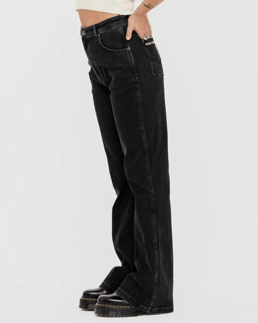 Jett Kickflare Jean - Washed Black sold by P & Co product image thumbnail 5