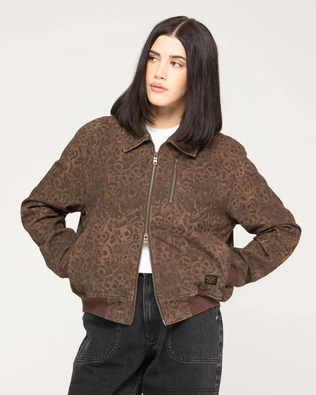 Rosette Turner Jacket - Leopard Print sold by P & Co