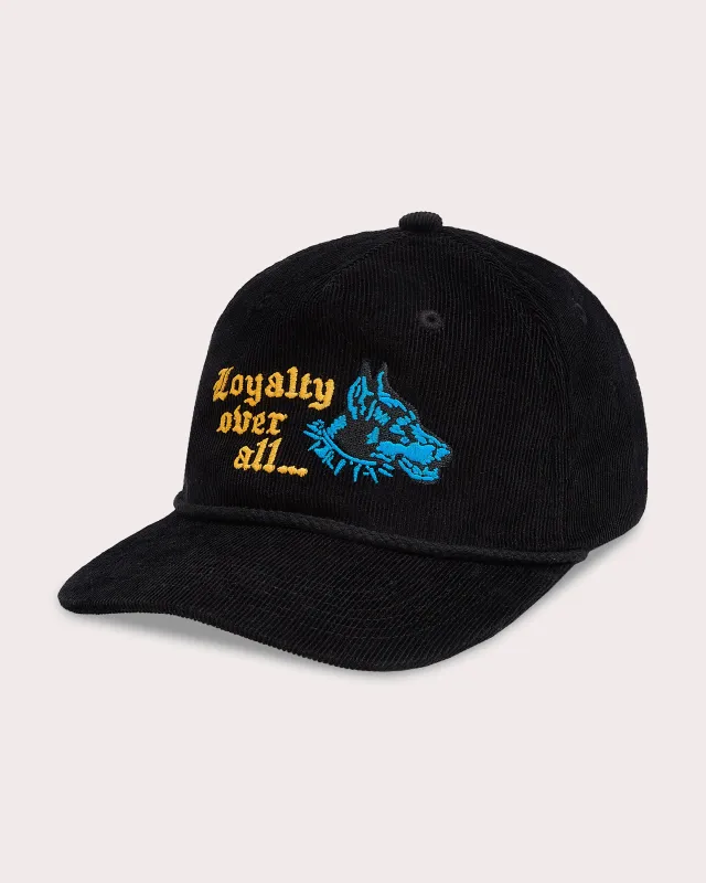 Loyalty Cord 5 Panel Cap - Washed Black sold by P & Co