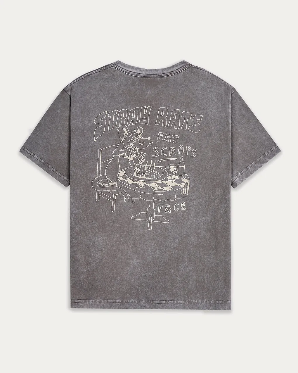 Stray Rats Boxy T-Shirt - Washed Grey sold by P & Co