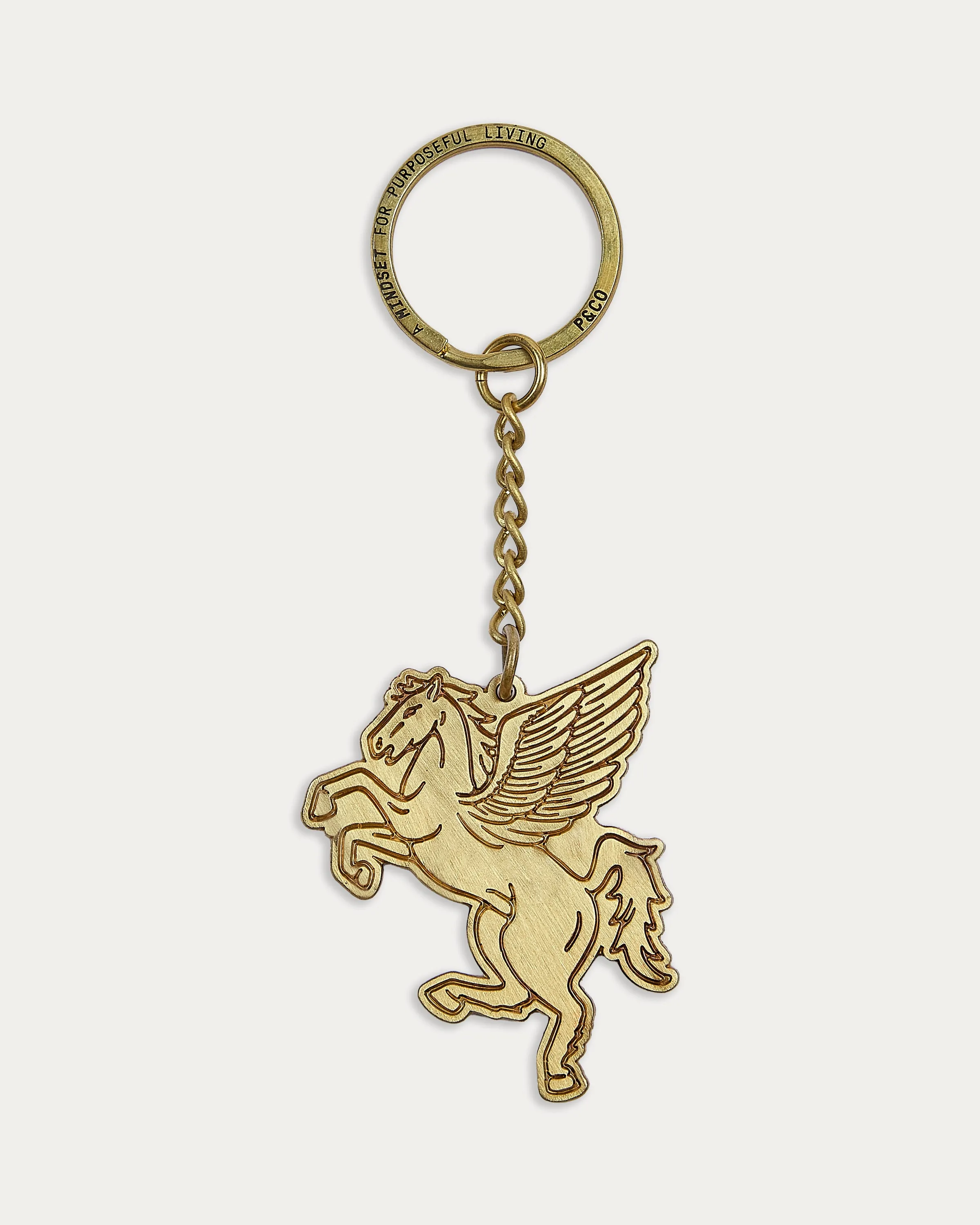 Pegasus Keyring - Brass sold by P & Co