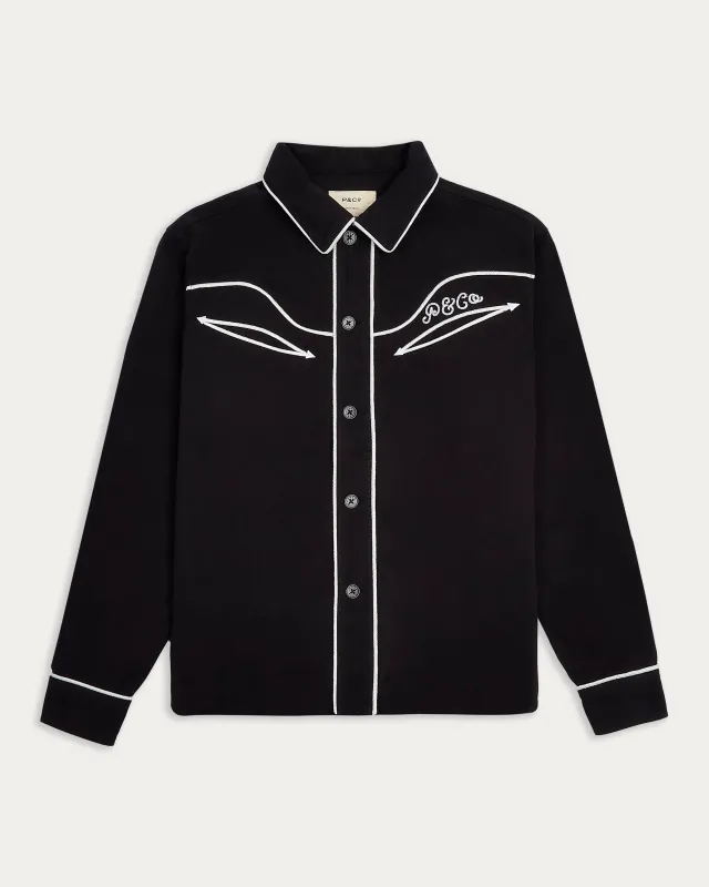 Willow Western Shirt - Washed Black sold by P & Co