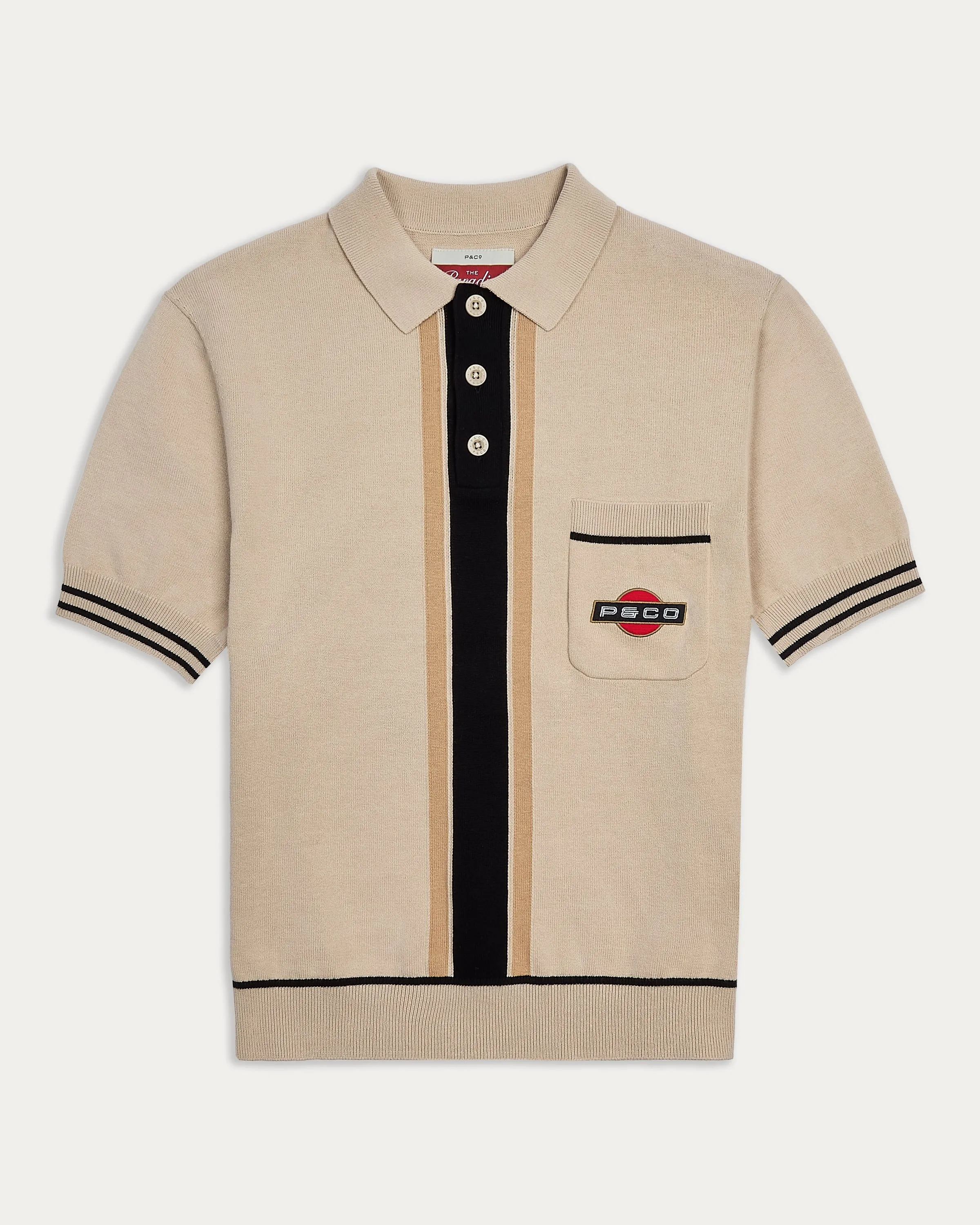Racing Team Knitted Polo - Stone sold by P & Co product image thumbnail 2