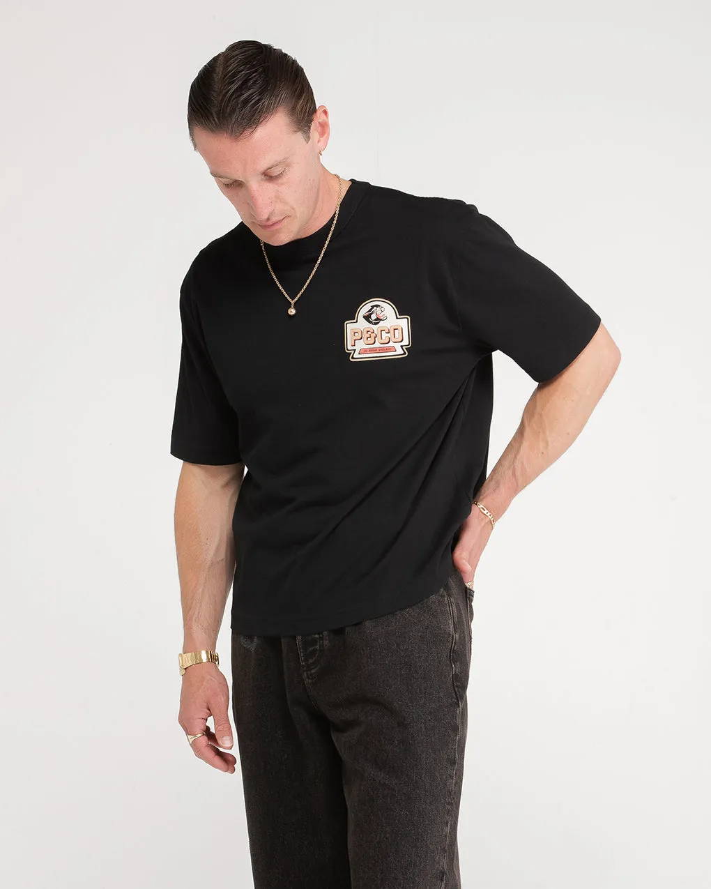 Panther Oils Boxy T-Shirt - Washed Black sold by P & Co product image thumbnail 5