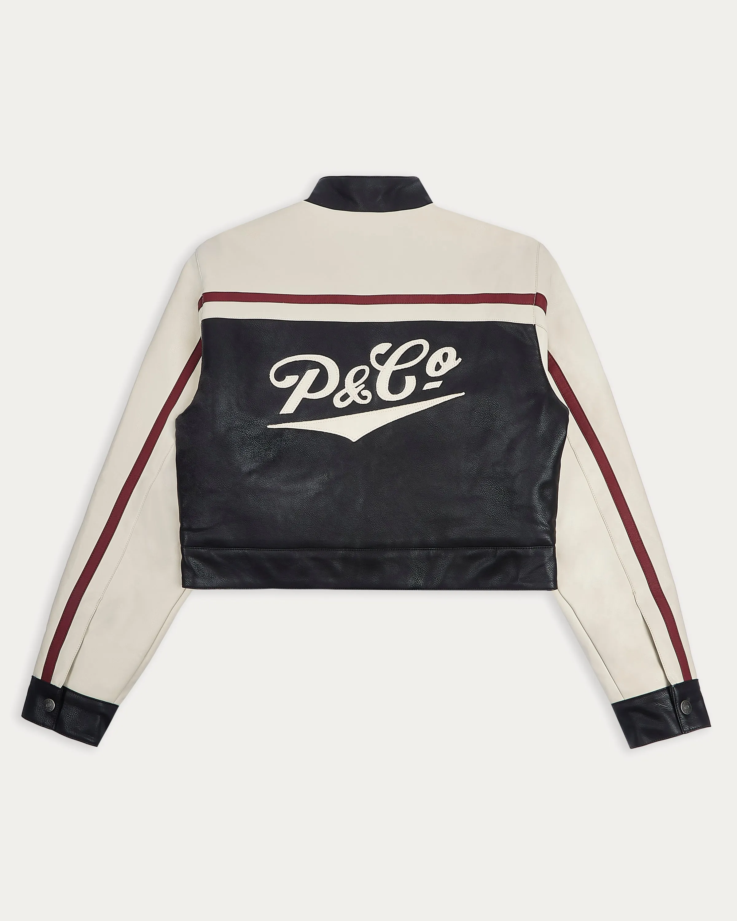 Racing Team Biker Jacket - Black & Ecru sold by P & Co product image thumbnail 4