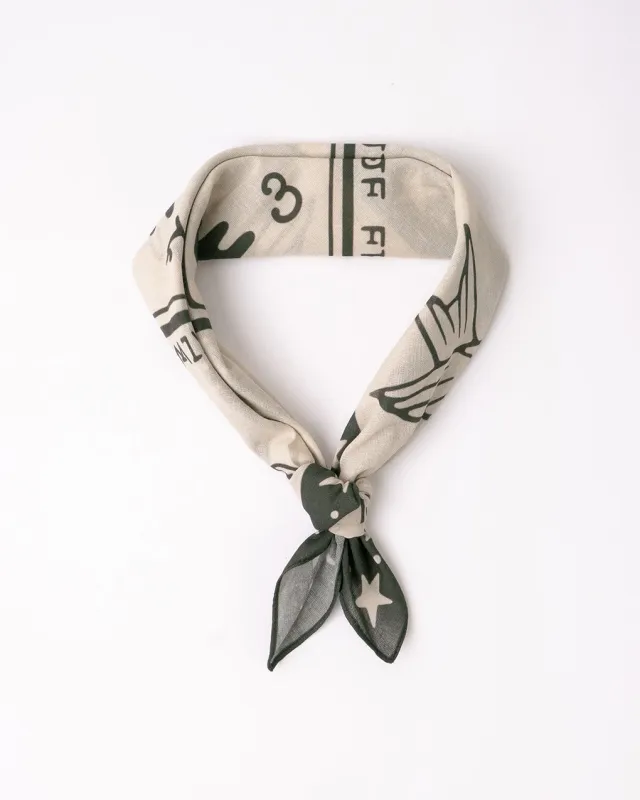 Freedom & Speed Bandana - Ecru & Black sold by P & Co