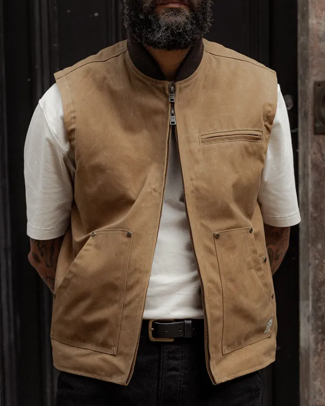 Canyon Waxed Vest - Tan sold by P & Co