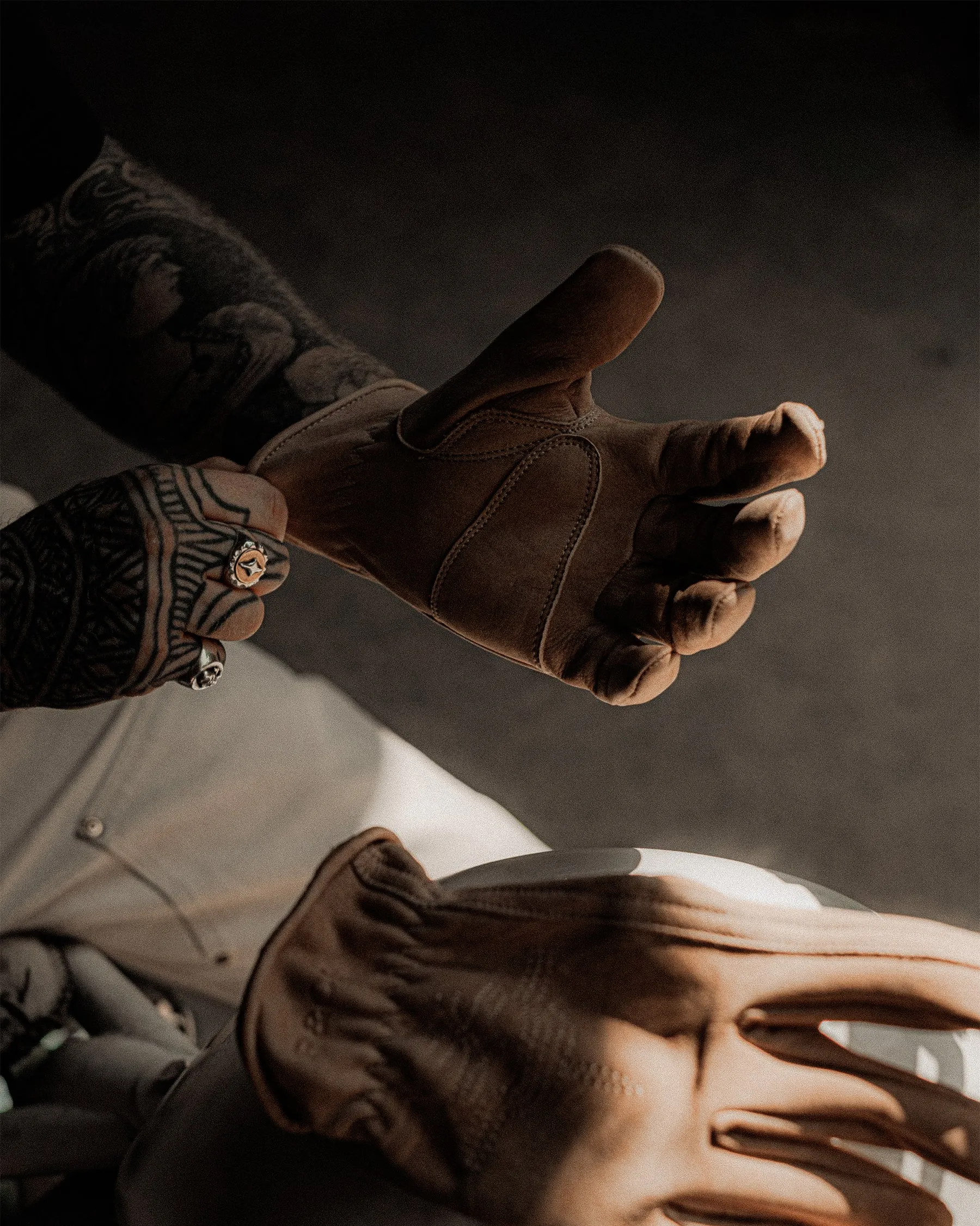 Colt Suede Riding Gloves - Tan sold by P & Co product image thumbnail 4